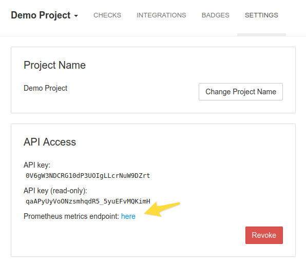 Project's API Keys